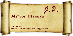 Jávor Piroska névjegykártya