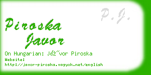 piroska javor business card